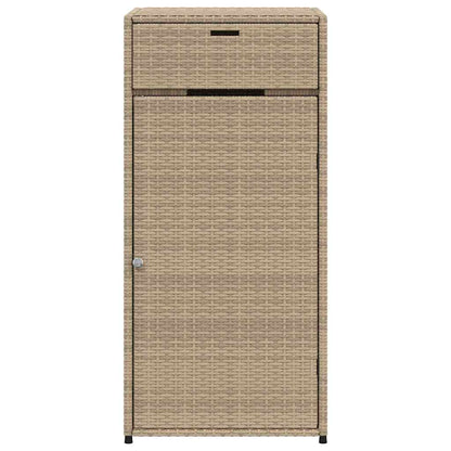 Garden Storage Cabinet Beige 55x55x111 cm Poly Rattan