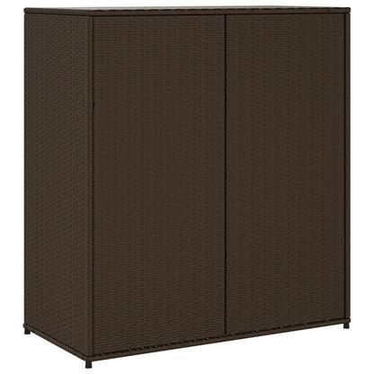 Garden Storage Cabinet Brown 105x55x113 cm Poly Rattan