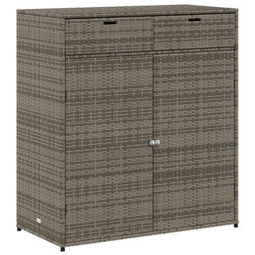 Garden Storage Cabinet Grey 105x55x113 cm Poly Rattan