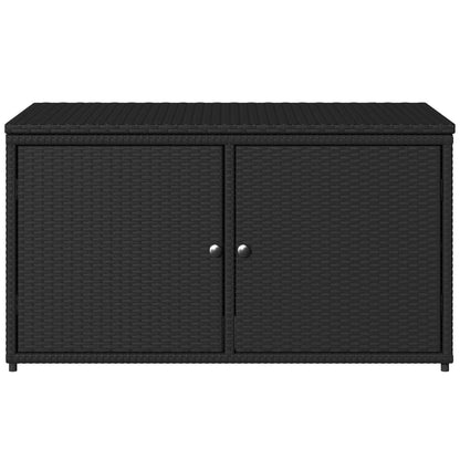 Garden Storage Cabinet Black 110x55x60.5 cm Poly Rattan