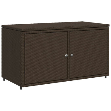 Garden Storage Cabinet Brown 110x55x60.5 cm Poly Rattan