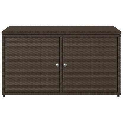 Garden Storage Cabinet Brown 110x55x60.5 cm Poly Rattan