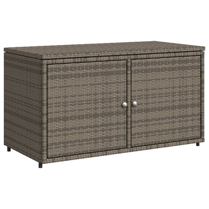 Garden Storage Cabinet Grey 110x55x60.5 cm Poly Rattan