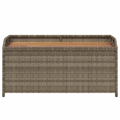 Storage Bench Gray 39.4"x19.7"x20.5" Poly Rattan and Acacia Wood