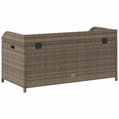 Storage Bench Gray 39.4"x19.7"x20.5" Poly Rattan and Acacia Wood