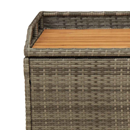 Storage Bench Gray 39.4"x19.7"x20.5" Poly Rattan and Acacia Wood