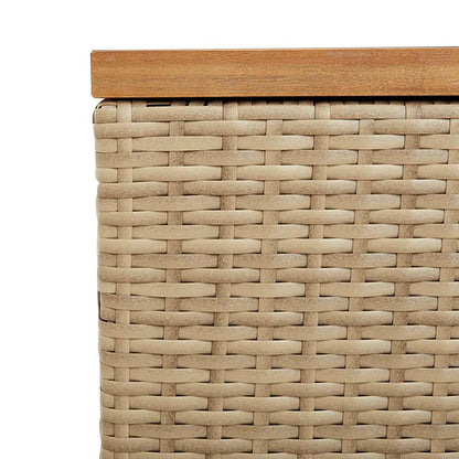Garden Storage Box Beige 110x50x54 cm Poly Rattan Acacia Wood