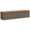 Garden Storage Box Grey 220x50x54 cm Poly Rattan Acacia Wood
