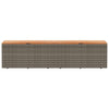 Garden Storage Box Grey 220x50x54 cm Poly Rattan Acacia Wood