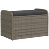 Storage Bench with Cushion Grey 80x51x52 cm Poly Rattan