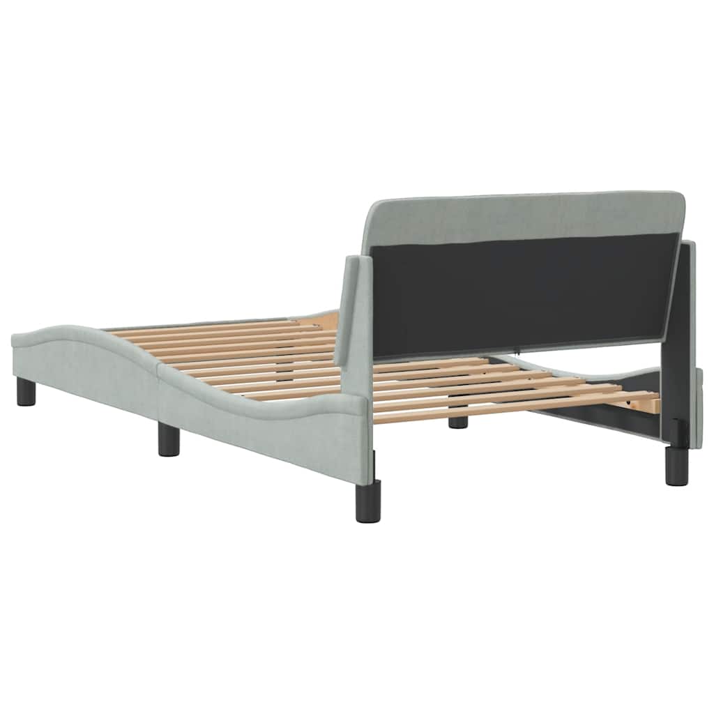 Bed Frame "Dover" Light Grey 100x190 cm Velvet