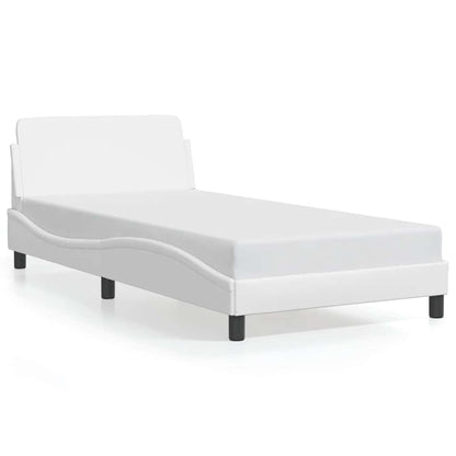 Bed Frame "Dover" White 100x203 cm Faux Leather