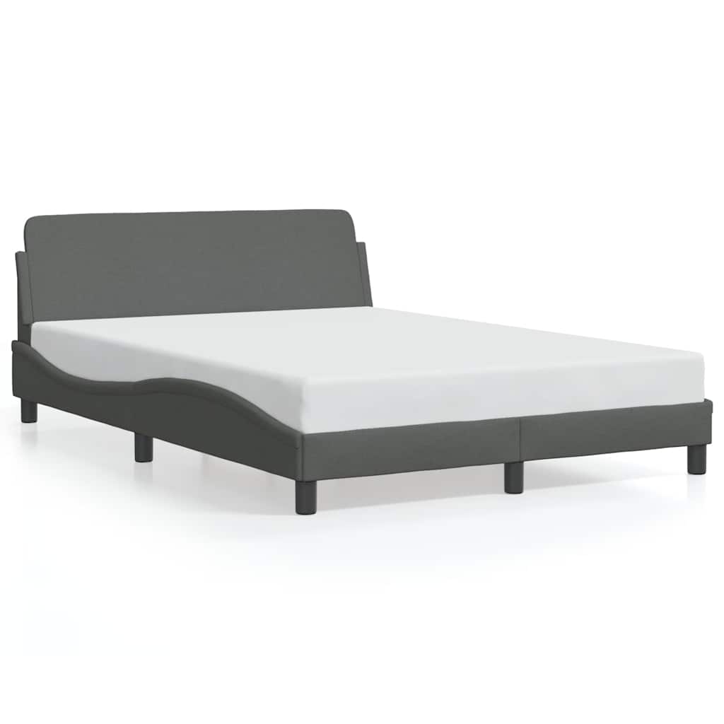Bed Frame "Dover" Dark Gray 53.9"x74.8" Fabric