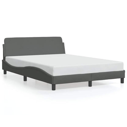 Bed Frame "Dover" Dark Gray 53.9"x74.8" Fabric