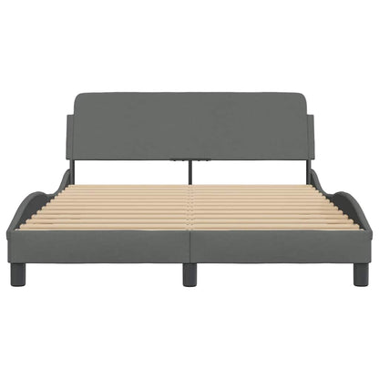 Bed Frame "Dover" Dark Gray 53.9"x74.8" Fabric