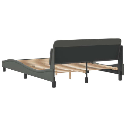 Bed Frame "Dover" Dark Gray 53.9"x74.8" Fabric
