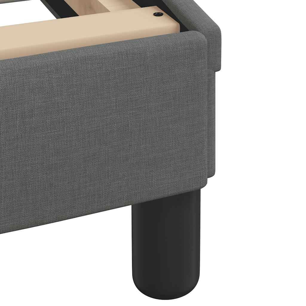 Bed Frame "Dover" Dark Gray 53.9"x74.8" Fabric