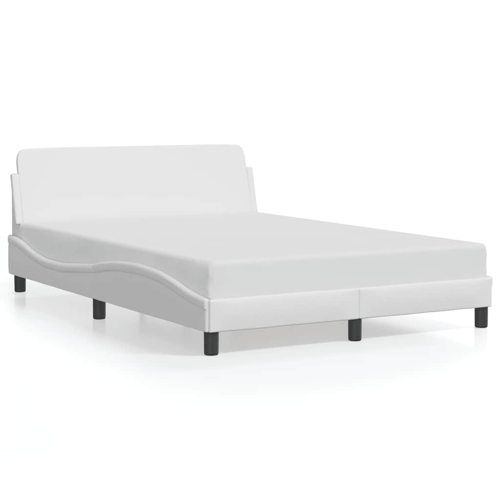 Bed Frame "Dover" White 53.9"x74.8" Faux Leather