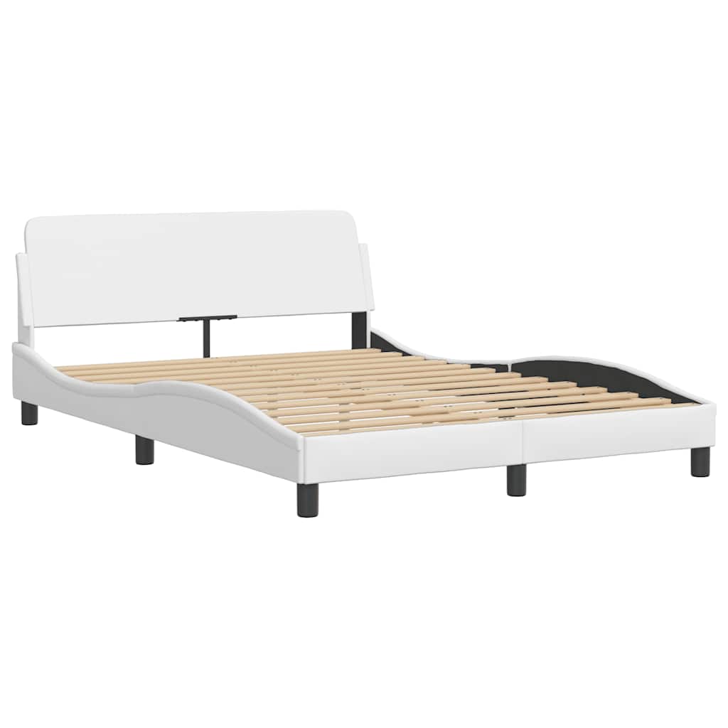 Bed Frame "Dover" White 53.9"x74.8" Faux Leather