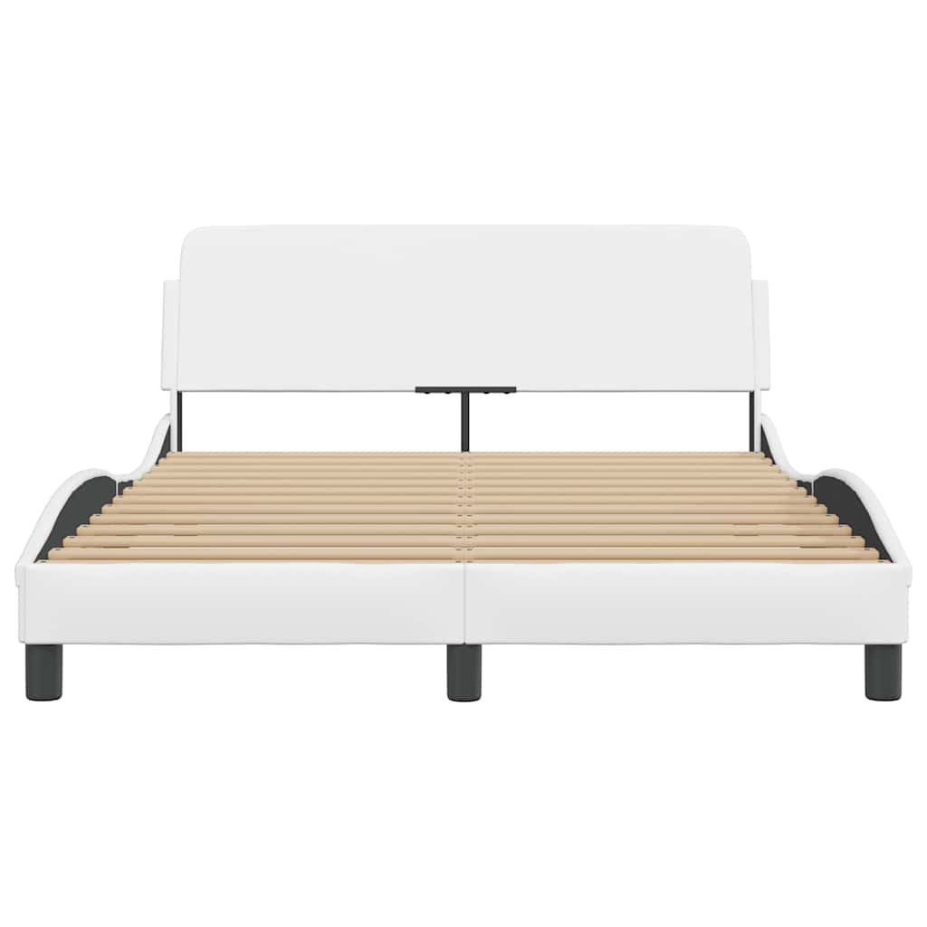 Bed Frame "Dover" White 53.9"x74.8" Faux Leather
