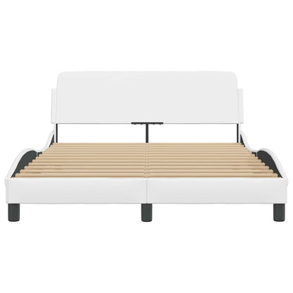 Bed Frame "Dover" White 53.9"x74.8" Faux Leather