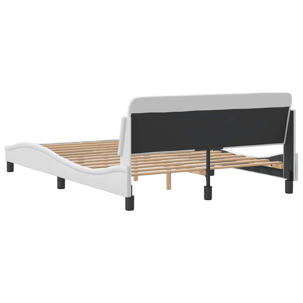 Bed Frame "Dover" White 53.9"x74.8" Faux Leather