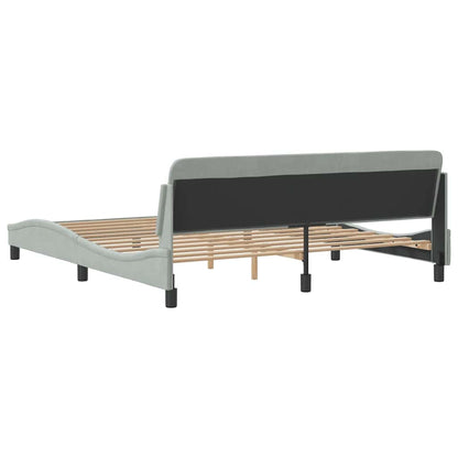 Bed Frame "Dover" Light Grey 183x213 cm Velvet