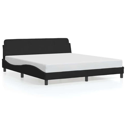 Bed Frame "Dover" Black 183x213 cm Faux Leather