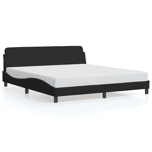 Bed Frame "Dover" Black 183x213 cm Faux Leather