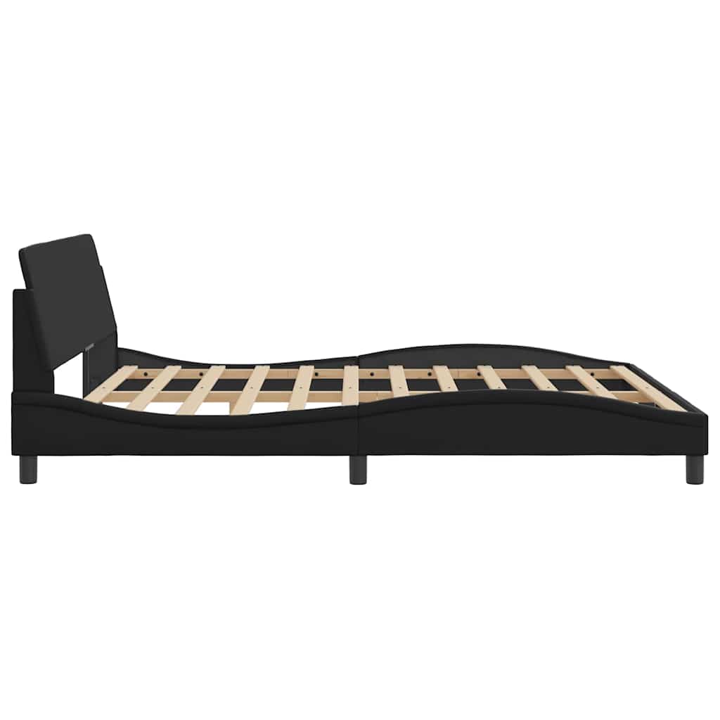 Bed Frame "Dover" Black 183x213 cm Faux Leather