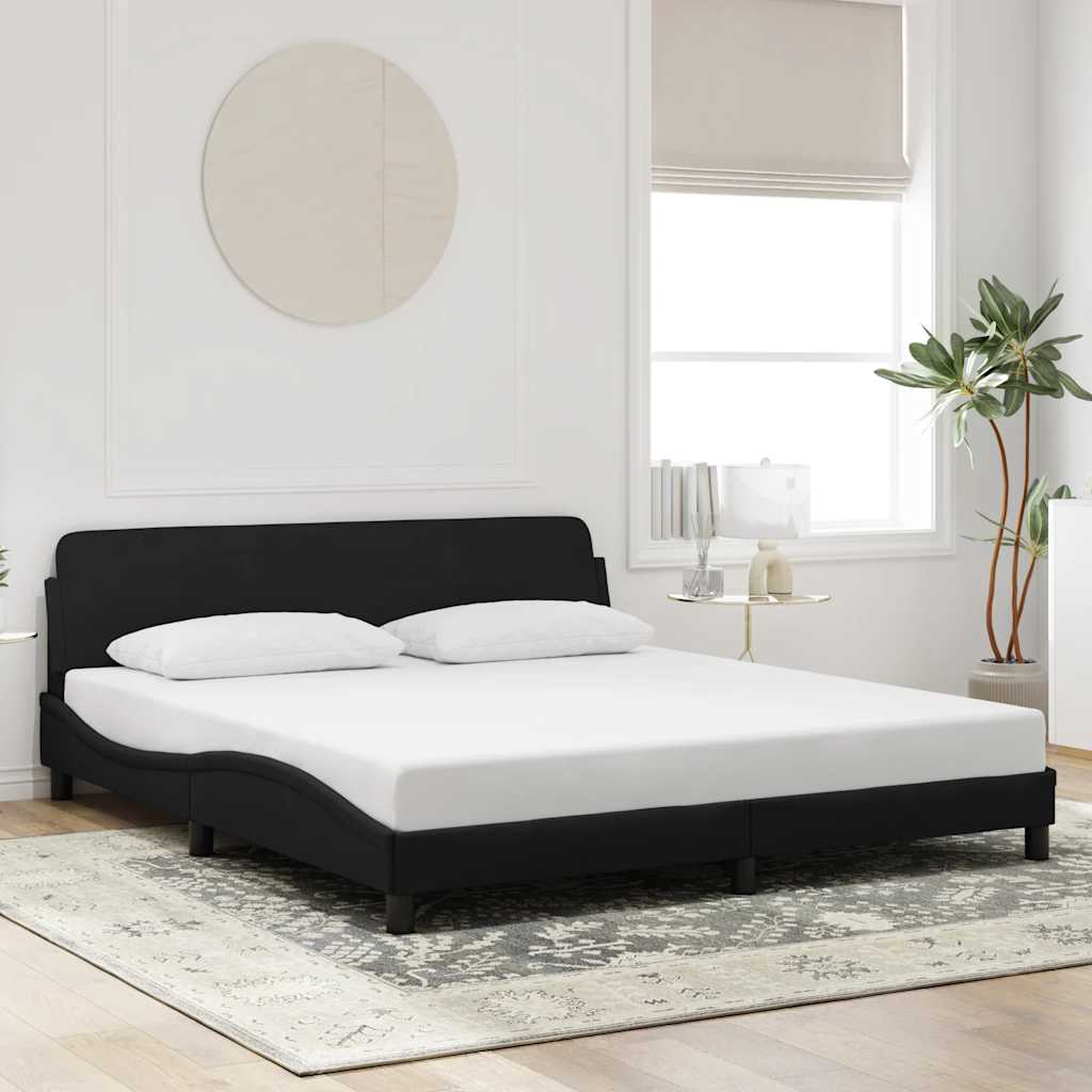 Bed Frame "Dover" Black 183x213 cm Faux Leather