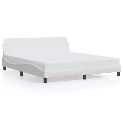 Bed Frame "Dover" White 183x213 cm Faux Leather