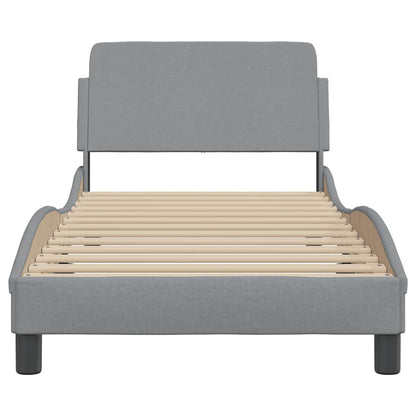 Bed Frame "Dover" Light Grey 90x190 cm Single Fabric