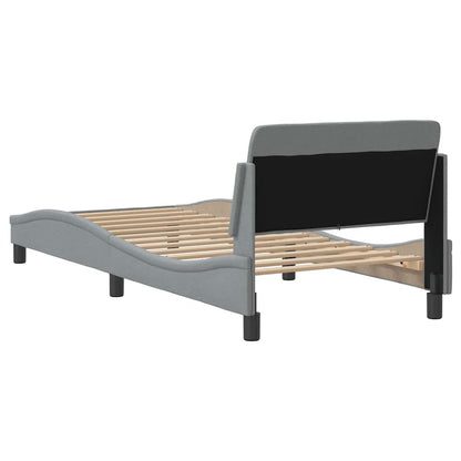 Bed Frame "Dover" Light Grey 90x190 cm Single Fabric