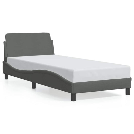 Bed Frame "Dover" Dark Grey 90x190 cm Single Fabric