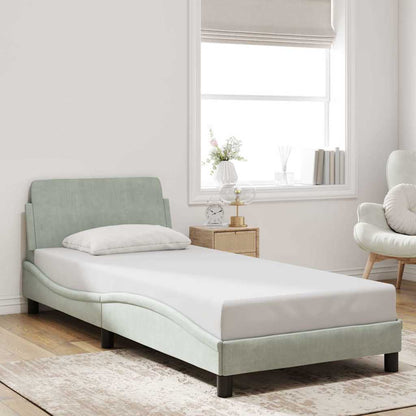 Bed Frame "Dover" Light Grey 90x190 cm Single Velvet