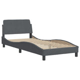 Bed Frame with Headboard Dark Grey 90x190 cm Single Velvet