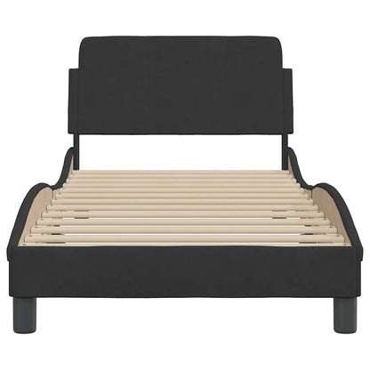 Bed Frame "Dover" Black 90x190 cm Single Velvet