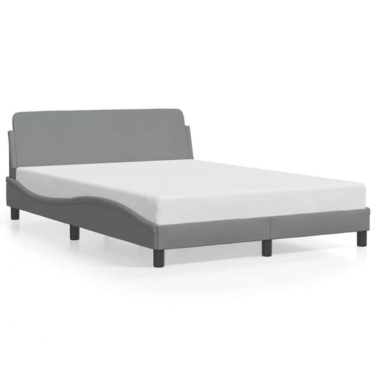 Bed Frame "Dover" Light Grey 135x190 cm Double Fabric