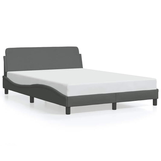 Bed Frame "Dover" Dark Grey 135x190 cm Double Fabric