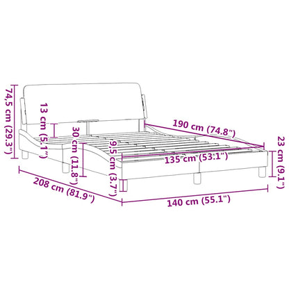 Bed Frame "Dover" Black 135x190 cm Double Fabric