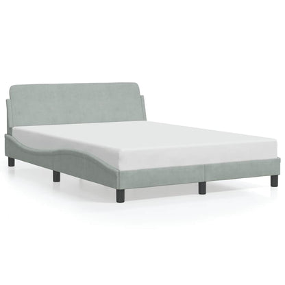 Bed Frame "Dover" Light Grey 135x190 cm Double Velvet