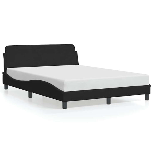 Bed Frame "Dover" Black 135x190 cm Double Velvet