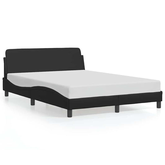 Bed Frame "Dover" Black 135x190 cm Double Faux Leather
