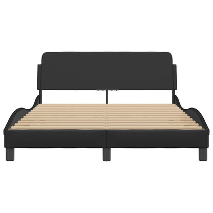 Bed Frame "Dover" Black 135x190 cm Double Faux Leather