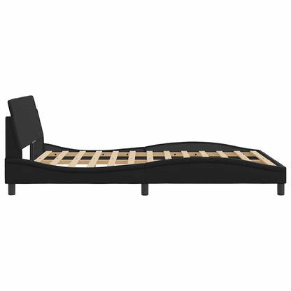 Bed Frame "Dover" Black 135x190 cm Double Faux Leather