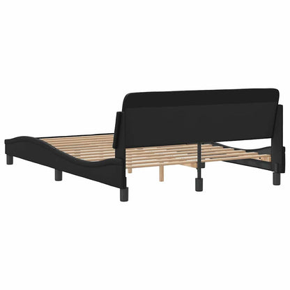 Bed Frame "Dover" Black 135x190 cm Double Faux Leather