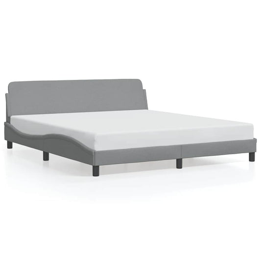 Bed Frame "Dover" Light Grey 180x200 cm Super King Fabric