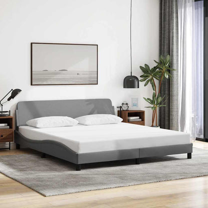 Bed Frame "Dover" Light Grey 180x200 cm Super King Fabric