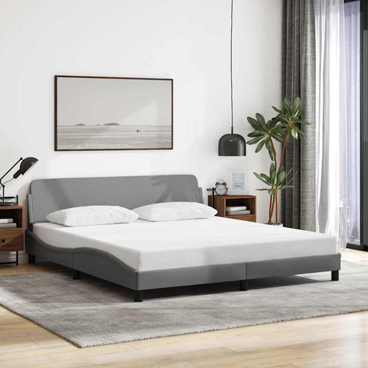 Bed Frame "Dover" Light Grey 180x200 cm Super King Fabric